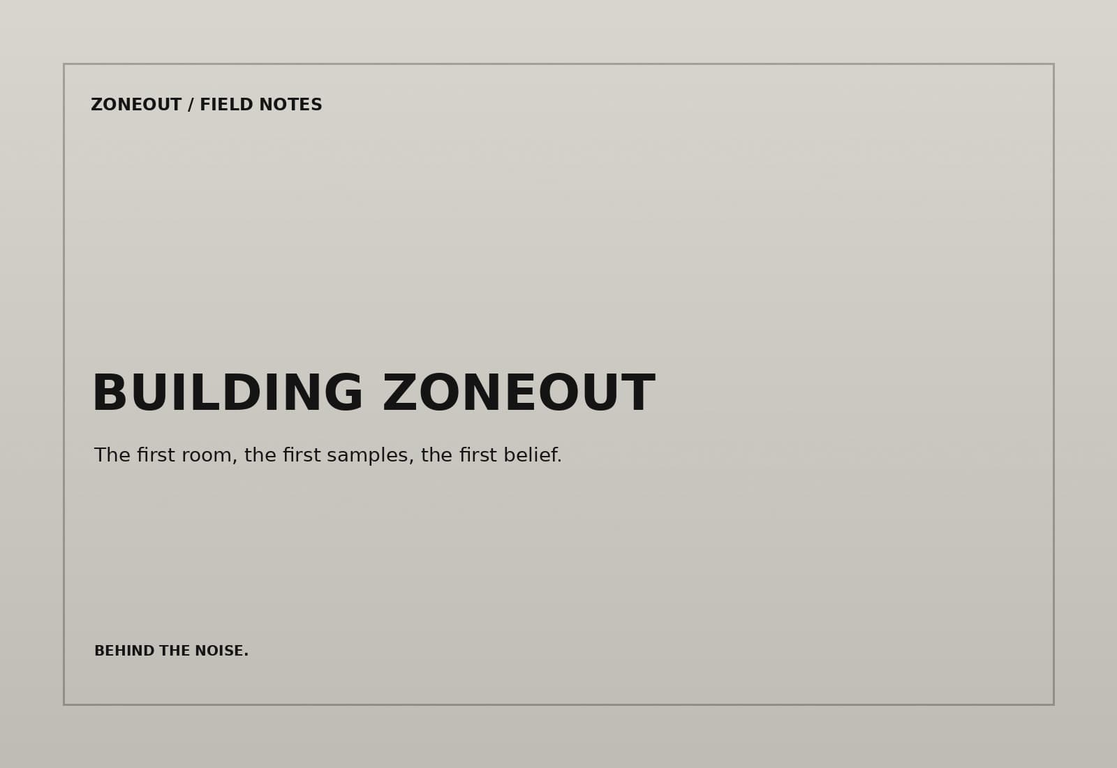 Zoneout story
