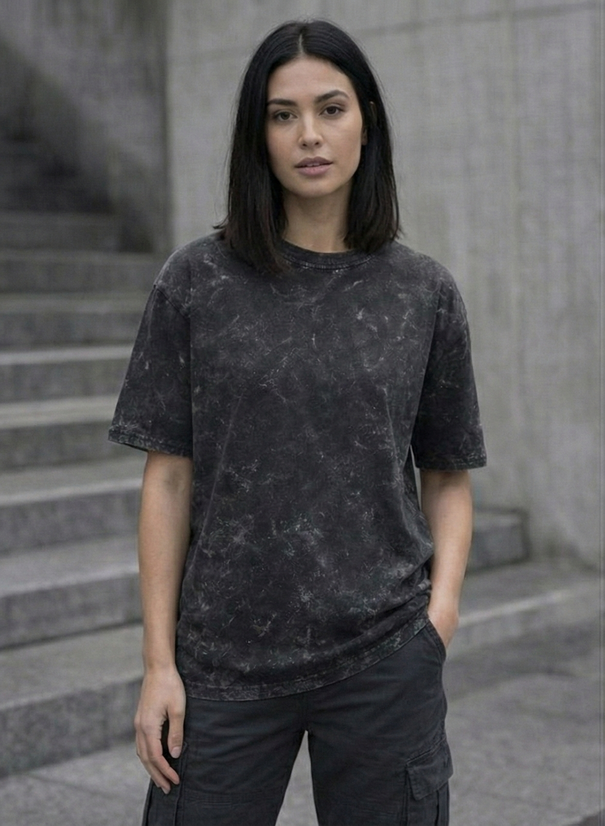 Plain - No Print - Acid Washed - Unpressured Tee